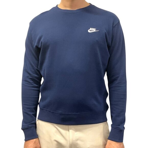 NWT Nike Men’s Crewneck Sweatshirt Color Navy Pullover Logo Long Sleeve Size XL - Picture 1 of 7